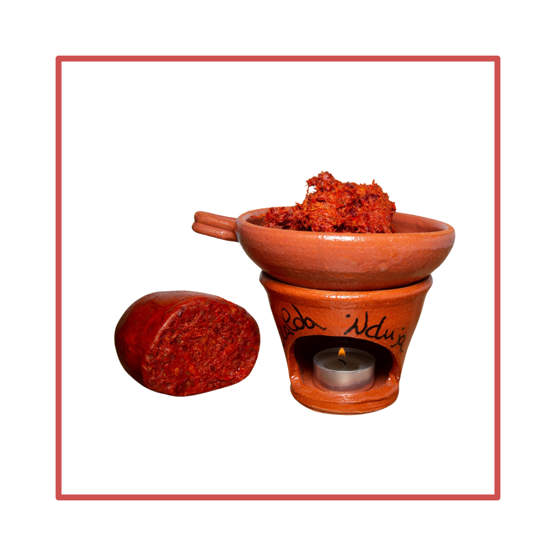 Nduja calabrese + Scaldanduja in terracotta